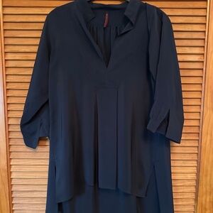 DANIELA GREGIS NAVY BLUE SILK SHIRT 0/S